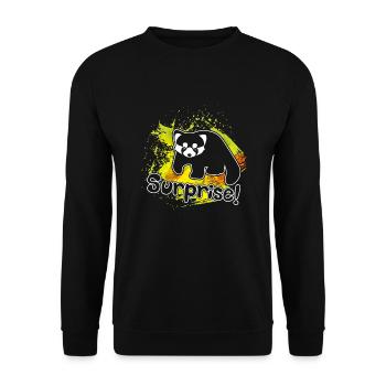 Red Panda Surprise - Unisex Sweatshirt - black - Front - Alina (178cm) & Michal (187cm)