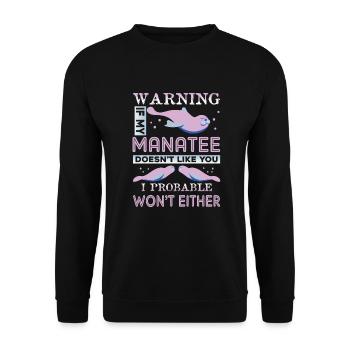 Manatee Doesn't Like You - Unisex Sweatshirt - black - Front - Alina (178cm) & Michal (187cm)