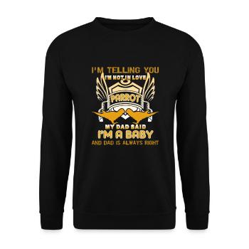 I am In Love With Parrot - Unisex Sweatshirt - black - Front - Alina (178cm) & Michal (187cm)