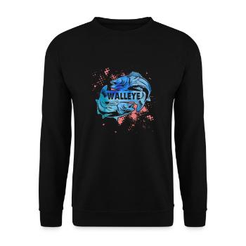 Awesome Walleye - Unisex Sweatshirt - black - Front - Alina (178cm) & Michal (187cm)
