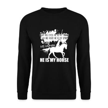 He Is My Horse - Unisex Sweatshirt - black - Front - Alina (178cm) & Michal (187cm)