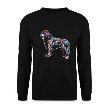 Newfoundland Dog Geometric - Unisex Sweatshirt - black - Front - Alina (178cm) & Michal (187cm)