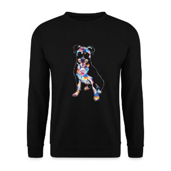 Boxer Dog Geometric - Unisex Sweatshirt - black - Front - Alina (178cm) & Michal (187cm)