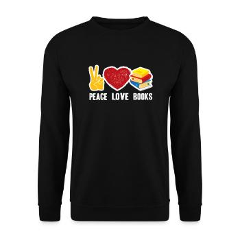 Book Peace Love Books - Unisex Sweatshirt - black - Front - Alina (178cm) & Michal (187cm)