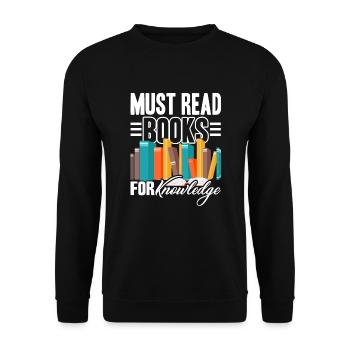 Book Read Books For Knowledge - Unisex Sweatshirt - black - Front - Alina (178cm) & Michal (187cm)