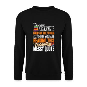 Book Funny Books - Unisex Sweatshirt - black - Front - Alina (178cm) & Michal (187cm)