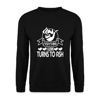 Cigar Smoking Funny Cigar Smoking - Unisex Sweatshirt - black - Front - Alina (178cm) & Michal (187cm)