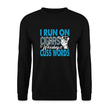 Cigar Smoking I Runs On Cigars - Unisex Sweatshirt - black - Front - Alina (178cm) & Michal (187cm)