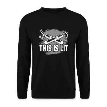 Cigar Smoking This Is Cigar Lit - Unisex Sweatshirt - black - Front - Alina (178cm) & Michal (187cm)