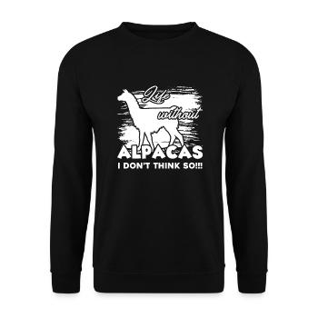 Alpaca Life Without Alpacas - Unisex Sweatshirt - black - Front - Alina (178cm) & Michal (187cm)