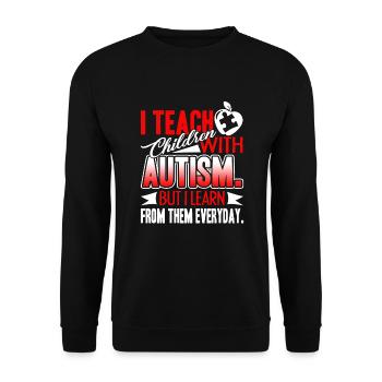Autism I Teach Children With Autism - Unisex Sweatshirt - black - Front - Alina (178cm) & Michal (187cm)