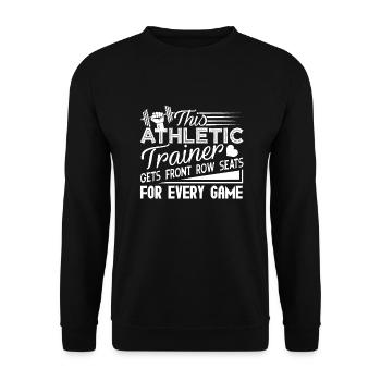 This Athletic Trainer Gets Front Row Seats - Unisex Sweatshirt - black - Front - Alina (178cm) & Michal (187cm)