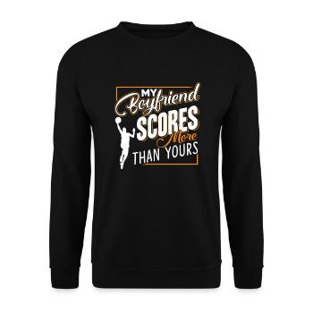 Basketball My Basketball Boyfriend Scores - Unisex Sweatshirt - black - Front - Alina (178cm) & Michal (187cm)