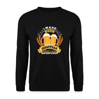 Beer Brewing I Make Beer Disappear - Unisex Sweatshirt - black - Front - Alina (178cm) & Michal (187cm)