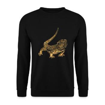 Bearded Dragon Geometric - Unisex Sweatshirt - black - Front - Alina (178cm) & Michal (187cm)