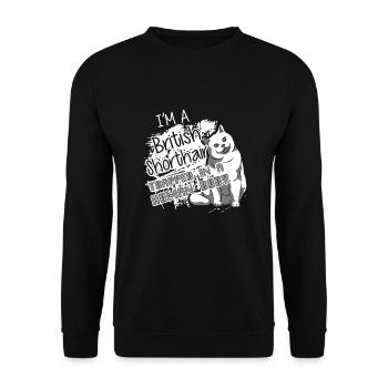 British Shorthair Trapped In A Human Body - Unisex Sweatshirt - black - Front - Alina (178cm) & Michal (187cm)