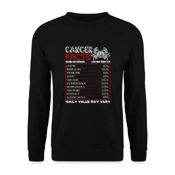 Cancer Facts Funny Horoscope - Unisex Sweatshirt - black - Front - Alina (178cm) & Michal (187cm)