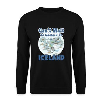 Can't Wait To Go Back To Iceland - Unisex Sweatshirt - black - Front - Alina (178cm) & Michal (187cm)