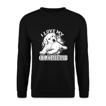 I Love Chocolate Labrador - Unisex Sweatshirt - black - Front - Alina (178cm) & Michal (187cm)