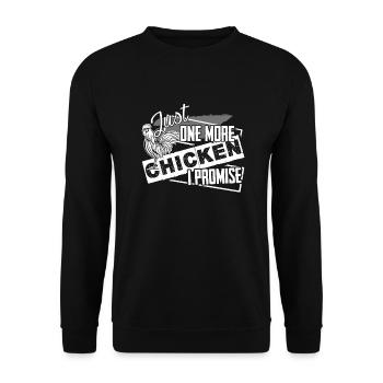 Chicken Just One More Chicken - Unisex Sweatshirt - black - Front - Alina (178cm) & Michal (187cm)