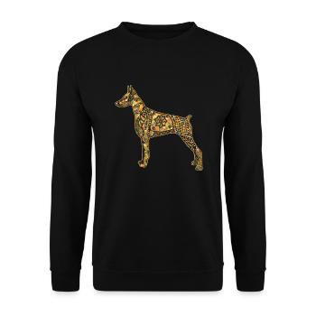 Doberman Pinscher Geometric - Unisex Sweatshirt - black - Front - Alina (178cm) & Michal (187cm)