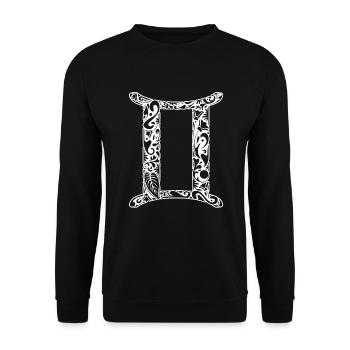 Gemini Zodiac Horoscope - Unisex Sweatshirt - black - Front - Alina (178cm) & Michal (187cm)