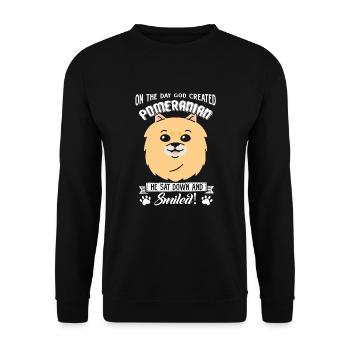 God Created Pomeranian - Unisex Sweatshirt - black - Front - Alina (178cm) & Michal (187cm)