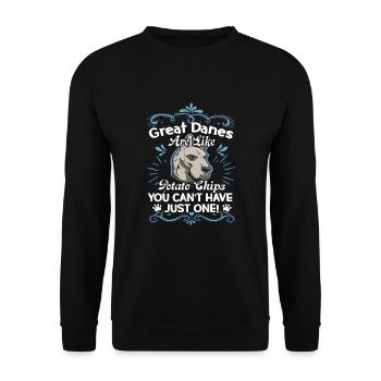 Great Danes Are Like Potato Chips - Unisex Sweatshirt - black - Front - Alina (178cm) & Michal (187cm)