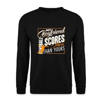 Handball My Handball Boyfriend Scores - Unisex Sweatshirt - black - Front - Alina (178cm) & Michal (187cm)