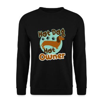 Hot Dachshund Hot Dog Hot Owner - Unisex Sweatshirt - black - Front - Alina (178cm) & Michal (187cm)
