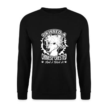 I Kissed A Chinese Crested - Unisex Sweatshirt - black - Front - Alina (178cm) & Michal (187cm)
