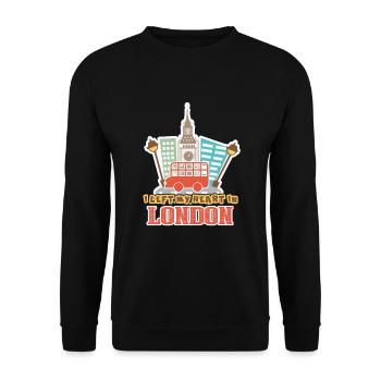 I Left My Heart In London - Unisex Sweatshirt - black - Front - Alina (178cm) & Michal (187cm)
