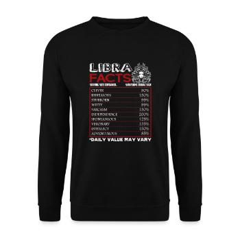Libra Facts Shirts Sign Of Zodiac Horoscope - Unisex Sweatshirt - black - Front - Alina (178cm) & Michal (187cm)