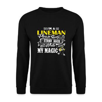 Lineman I Am A Lineman - Unisex Sweatshirt - black - Front - Alina (178cm) & Michal (187cm)