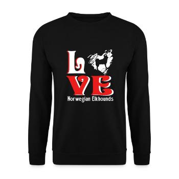 Love Norwegian Elkhound - Unisex Sweatshirt - black - Front - Alina (178cm) & Michal (187cm)