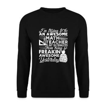 Math Teacher Awesome Math Teacher - Unisex Sweatshirt - black - Front - Alina (178cm) & Michal (187cm)
