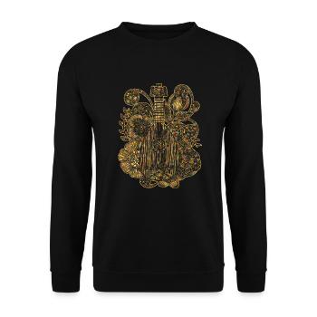 Mandolin Geometric - Unisex Sweatshirt - black - Front - Alina (178cm) & Michal (187cm)