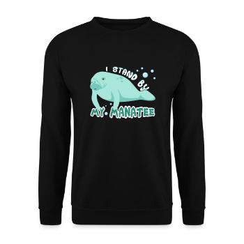 Manatee Stand By My Manatee - Unisex Sweatshirt - black - Front - Alina (178cm) & Michal (187cm)