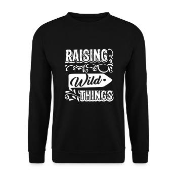 Mom Raising Wild Things Funny Mother's Day - Unisex Sweatshirt - black - Front - Alina (178cm) & Michal (187cm)