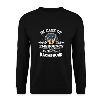 My Blood Type Is Dachshund - Unisex Sweatshirt - black - Front - Alina (178cm) & Michal (187cm)