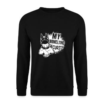 My homeland security Boxer - Unisex Sweatshirt - black - Front - Alina (178cm) & Michal (187cm)
