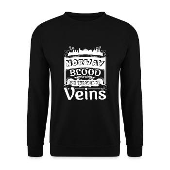 Norway Blood Run Through My Veins - Unisex Sweatshirt - black - Front - Alina (178cm) & Michal (187cm)