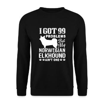 Norwegian Elkhound Ain't Problem One - Unisex Sweatshirt - black - Front - Alina (178cm) & Michal (187cm)