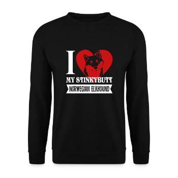 I Love My Norwegian Elkhound - Unisex Sweatshirt - black - Front - Alina (178cm) & Michal (187cm)