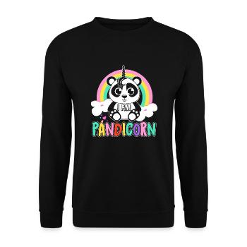 Panda I Am Pandicorn - Unisex Sweatshirt - black - Front - Alina (178cm) & Michal (187cm)