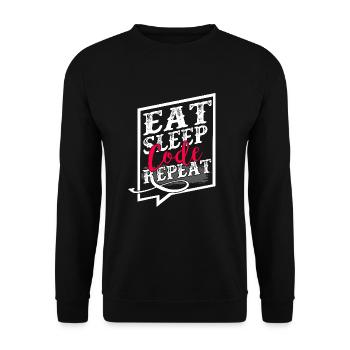 Programmer Eat Sleep Code Repeat - Unisex Sweatshirt - black - Front - Alina (178cm) & Michal (187cm)