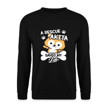 A Rescue Akita Saved My Life - Unisex Sweatshirt - black - Front - Alina (178cm) & Michal (187cm)