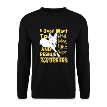 Rescue Rat Terriers - Unisex Sweatshirt - black - Front - Alina (178cm) & Michal (187cm)