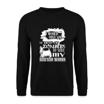 Save My Scottish Terrier - Unisex Sweatshirt - black - Front - Alina (178cm) & Michal (187cm)