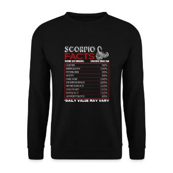 Scorpio Facts Horoscope Sign Of Zodiac - Unisex Sweatshirt - black - Front - Alina (178cm) & Michal (187cm)